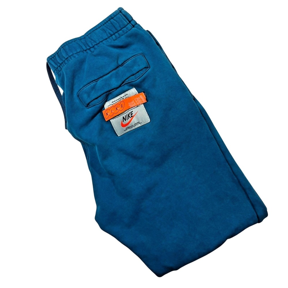Nike Distorted Graphic Fleece Joggers Sweatpants Mens‎ S Teal DC2727-301 *Flaws